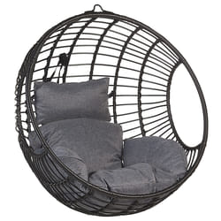 Hanging Chair PE Rattan Black ASPIO