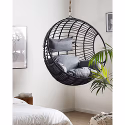 Hanging Chair PE Rattan Black ASPIO - Additional view 4