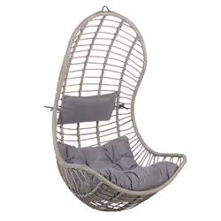 Rattan Hanging Chair Grey PINETO