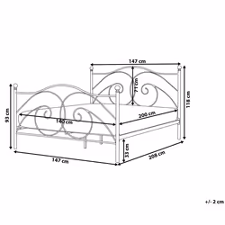 Bed Metal DINARD 140 x 200 cm (EU Double) Black