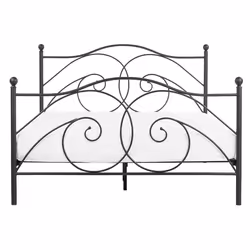 Bed Metal DINARD 140 x 200 cm (EU Double) Black