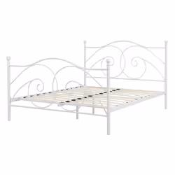 Bed Metal DINARD 140 x 200 cm (EU Double) White