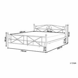Bed Metal RODEZ 140 x 200 cm (EU Double) White