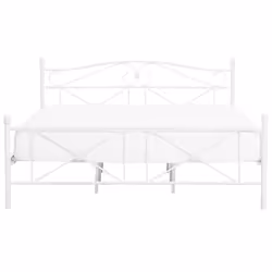 Bed Metal RODEZ 140 x 200 cm (EU Double) White