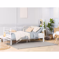 Trundle Bed Metal TULLE 80 x 200 cm (EU Small Single) White