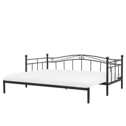 Trundle Bed Metal TULLE 80 x 200 cm (EU Small Single) Black