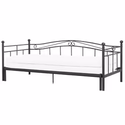 Trundle Bed Metal TULLE 80 x 200 cm (EU Small Single) Black