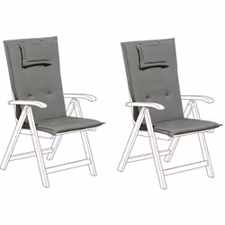 Set of 2 Outdoor Seat/Back Cushions Grey TOSCANA/JAVA