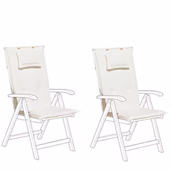 Set of 2 Back/Seat Cushions TOSCANA 50 x 70 cm Off-White