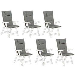 Set of 6 Back/Seat Cushions TOSCANA 50 x 70 cm Grey