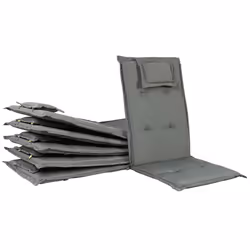 Set of 6 Back/Seat Cushions TOSCANA 50 x 70 cm Grey