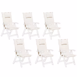 Set of 6 Back/Seat Cushions TOSCANA 50 x 70 cm Off-White