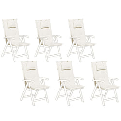 Set of 6 Back/Seat Cushions TOSCANA 50 x 70 cm Off-White