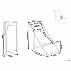 Folding Deck Chair AVELLINO Acacia Wood Off-White