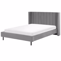 Bed Velvet VILLETTE 160 x 200 cm (EU King Size) Grey