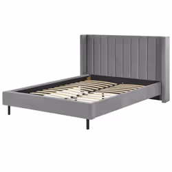 Bed Velvet VILLETTE 160 x 200 cm (EU King Size) Grey