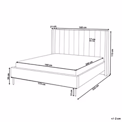 Bed Velvet VILLETTE 160 x 200 cm (EU King Size) Grey - Additional view 5