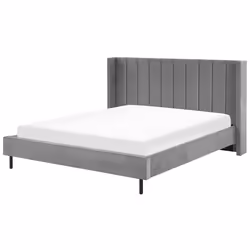 Bed Velvet VILLETTE 180 x 200 cm (EU Super King) Grey