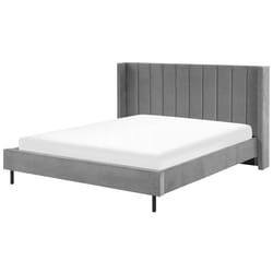 Bed Velvet VILLETTE 180 x 200 cm (EU Super King) Grey