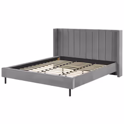 Bed Velvet VILLETTE 180 x 200 cm (EU Super King) Grey - Additional view 5