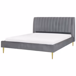Bed Velvet MARVILLE 180 x 200 cm (EU Super King) Grey
