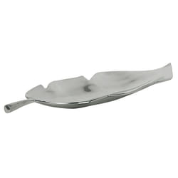 Decorative Bowl Leaf AMRUS Metal Silver