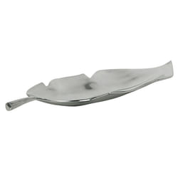 Decorative Bowl Leaf AMRUS Metal Silver