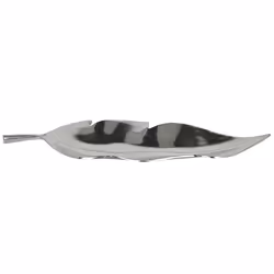 Decorative Bowl Leaf AMRUS Metal Silver