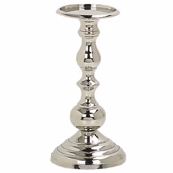 Candle Holder BUSAT Metal 24 cm Silver