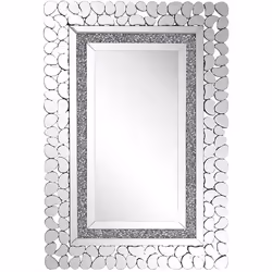 Wall Mirror PABU 60 cm 90 cm Silver