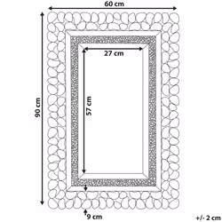 Wall Mirror PABU 60 cm 90 cm Silver