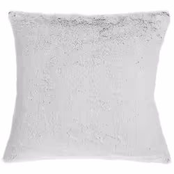 Set of 2 Decorative Cushions CLEMATIS Faux Fur 45 x 45 cm Light Grey Solid