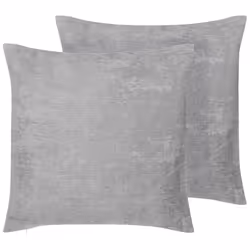 Set of 2 Decorative Cushions NOLANA 45 x 45 cm Grey Solid