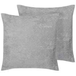 Set of 2 Decorative Cushions NOLANA 45 x 45 cm Grey Solid