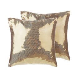 Set of 2 Sequin Cushions 45 x 45 cm Gold ASTER