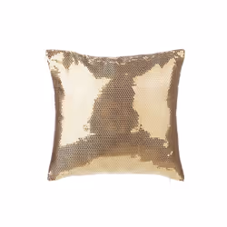 Set of 2 Sequin Cushions 45 x 45 cm Gold ASTER