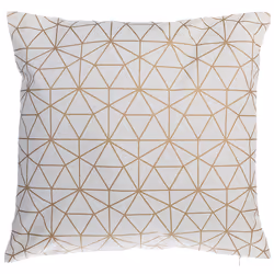 Set of 2 Decorative Cushions SEDUM Cotton 45 x 45 cm White Gold Geometric Pattern