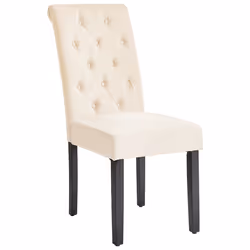 Set of 2 Dining Chairs VELVA Fabric Beige