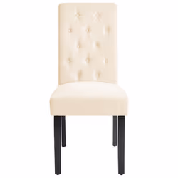 Set of 2 Dining Chairs VELVA Fabric Beige