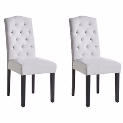 Set of 2 Dining Chairs SHIRLEY Fabric Grey