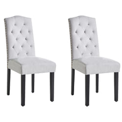 Set of 2 Dining Chairs SHIRLEY Fabric Grey