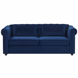 Sofa Bed CHESTERFIELD Velvet Blue 3 Seater