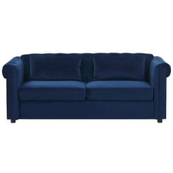 Sofa Bed CHESTERFIELD Velvet Blue 3 Seater
