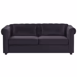 Sofa Bed CHESTERFIELD Velvet Black 3 Seater
