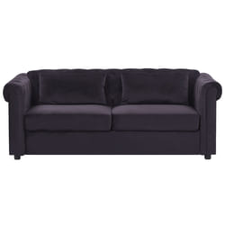 Sofa Bed CHESTERFIELD Velvet Black 3 Seater