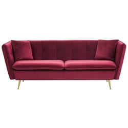 Sofa FREDERICA Velvet Dark Red 3 Seater