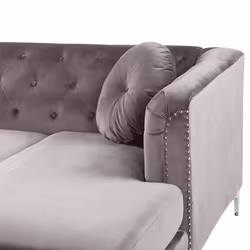 Corner Sofa FLEN Velvet Grey 3 Seater Left Hand - Additional view 5
