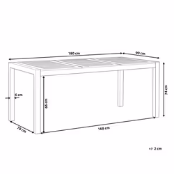 Garden Dining Table GROSSETO 180 cm 90 cm Eucalyptus Wood Brown