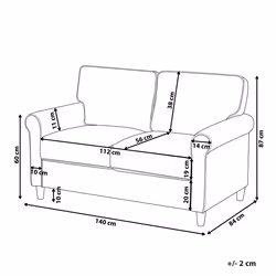 Sofa RONNEBY Velvet Dark Grey 2 Seater