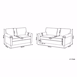 Living Room Set RONNEBY Velvet Dark Grey 5 Seater